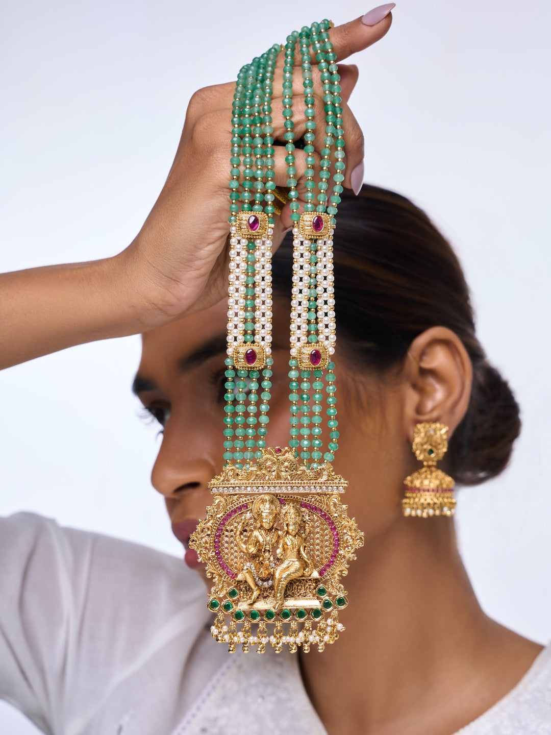 Shiv Parvati Long Pendant Set