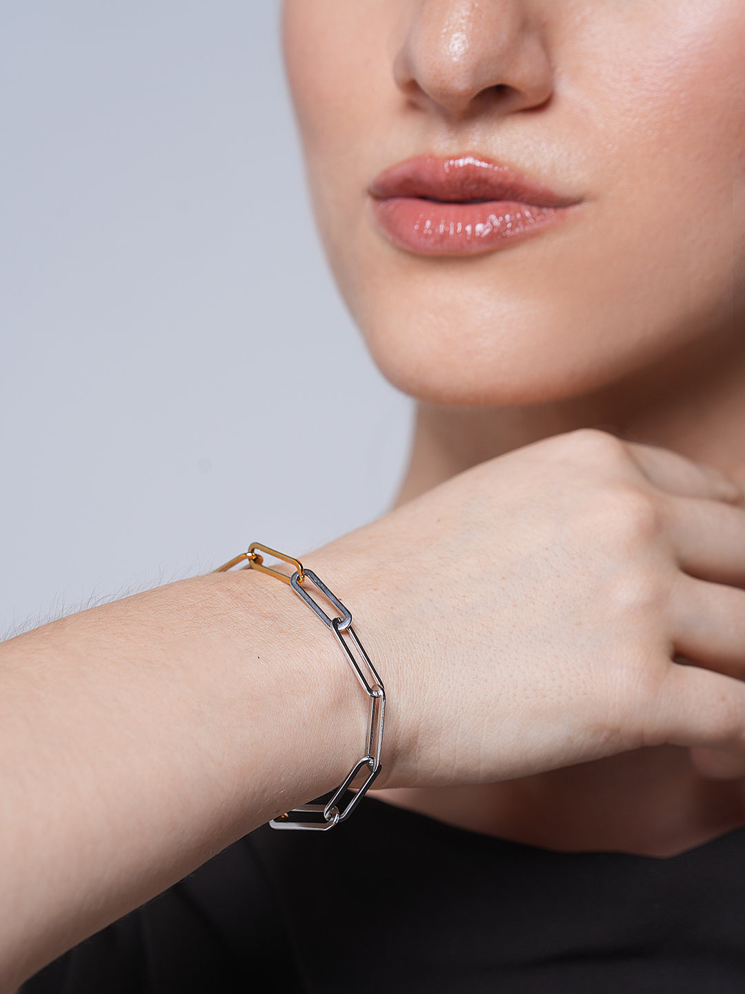 Two-Tone Paperclip Chain Bracelet