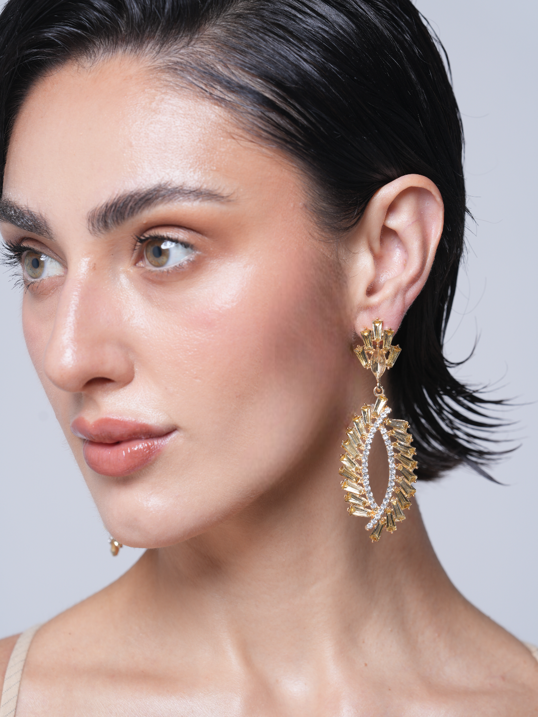 Rhinestone Long Drop Earrings