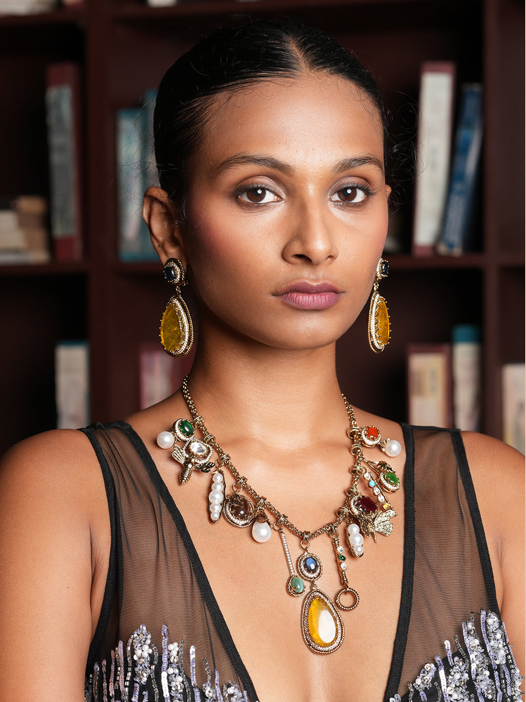 Yellow Doublet Afghani Necklace