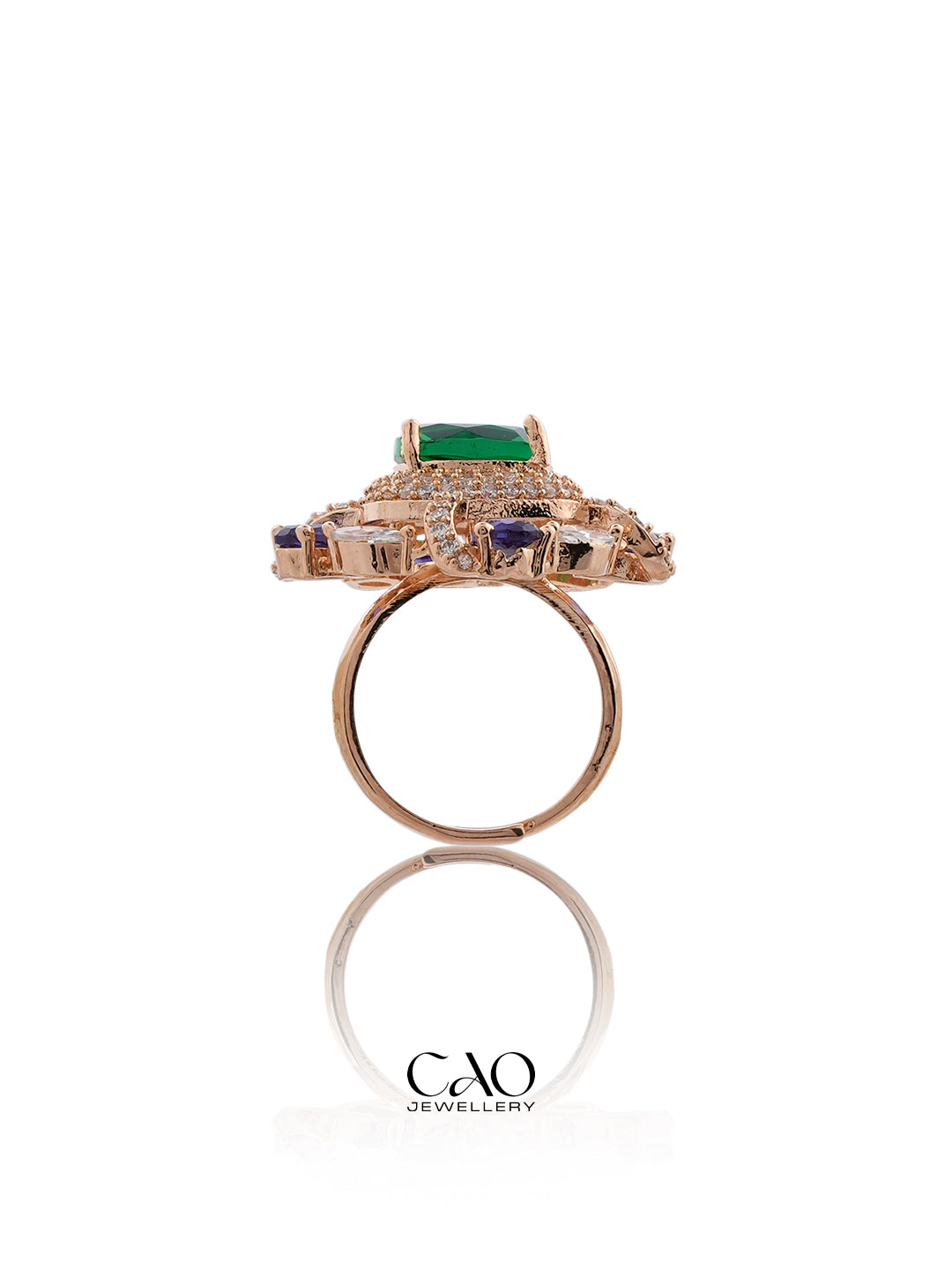 Square Violet Green Ring