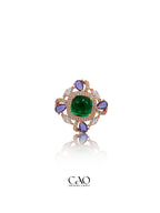 Square Violet Green Ring