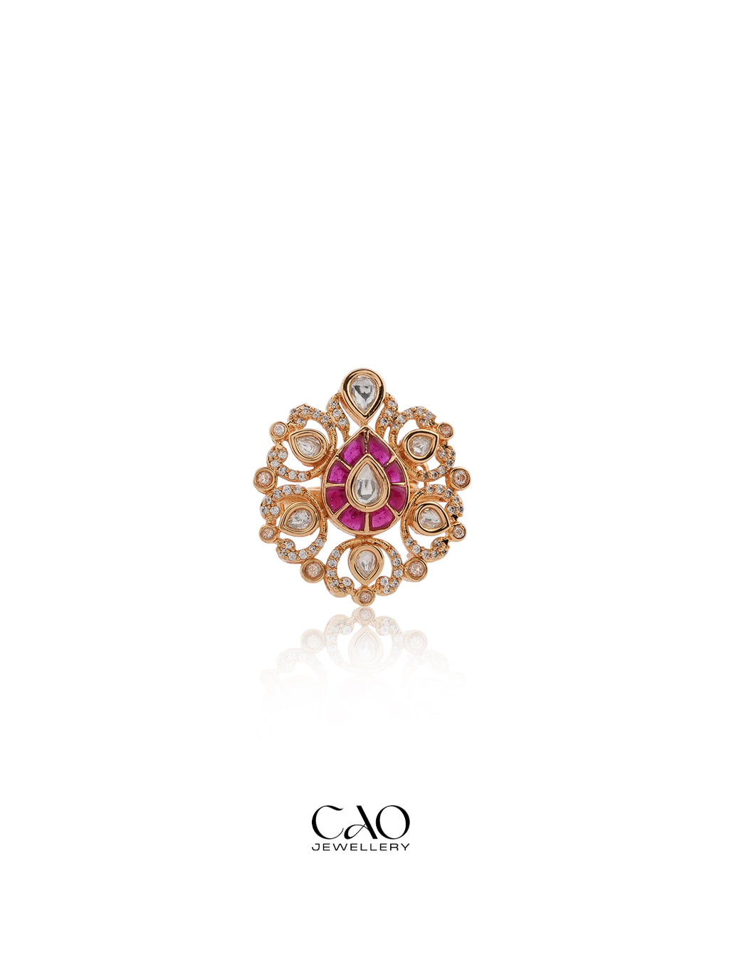 Imperial Kundan Drop Ring