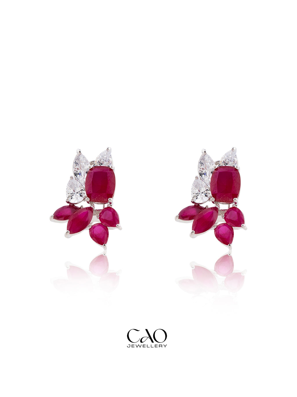 Red Petal Studs