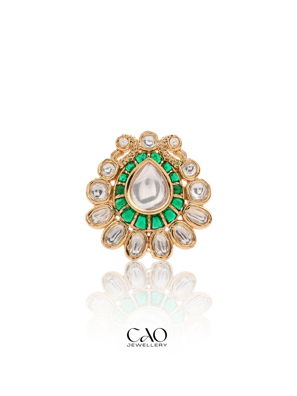 Green Kundan Ring
