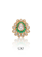 Green Kundan Ring