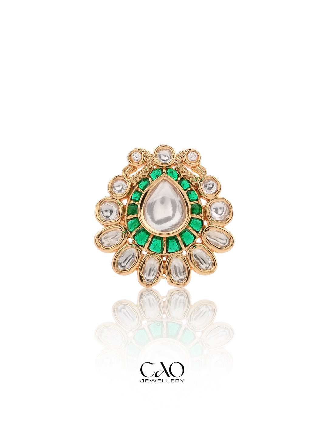 Green Kundan Ring