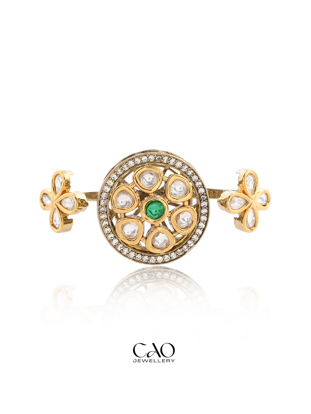 Green Two Finger Ring