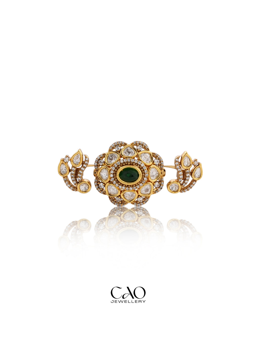 Emerald Polki Ring