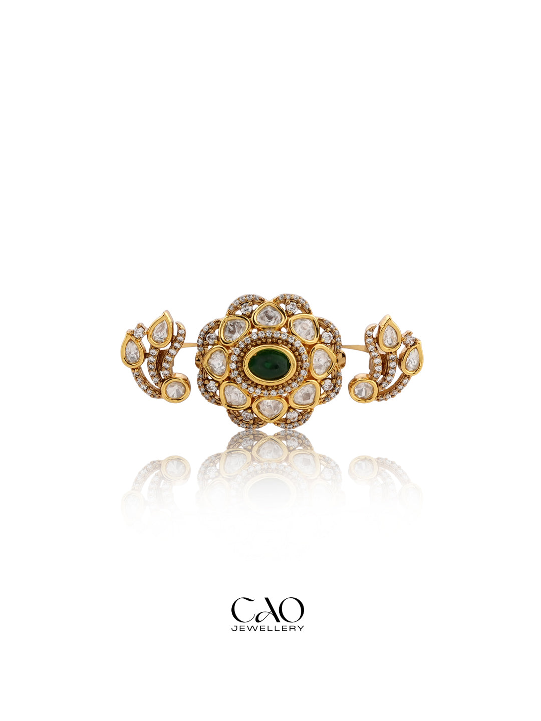 Emerald Polki Ring