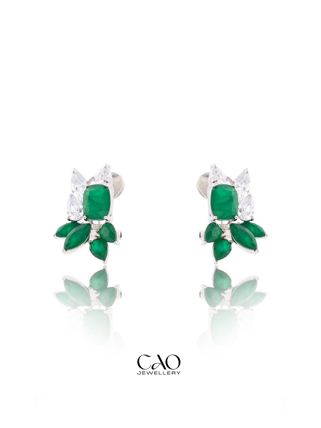Green Petal Studs