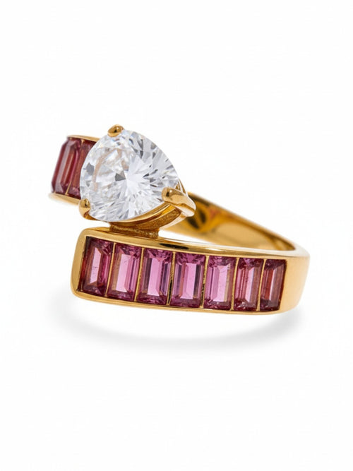 High-Grade Colorful Cubic Zirconia Ring