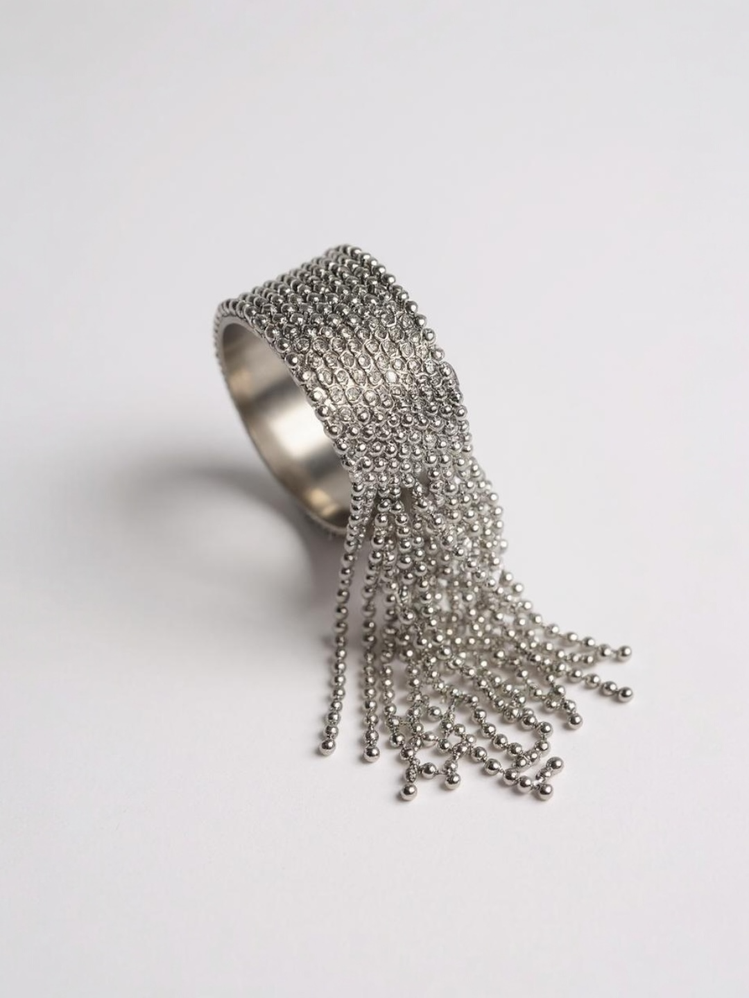 Stainless Steel Chain Tassel Finger Ring