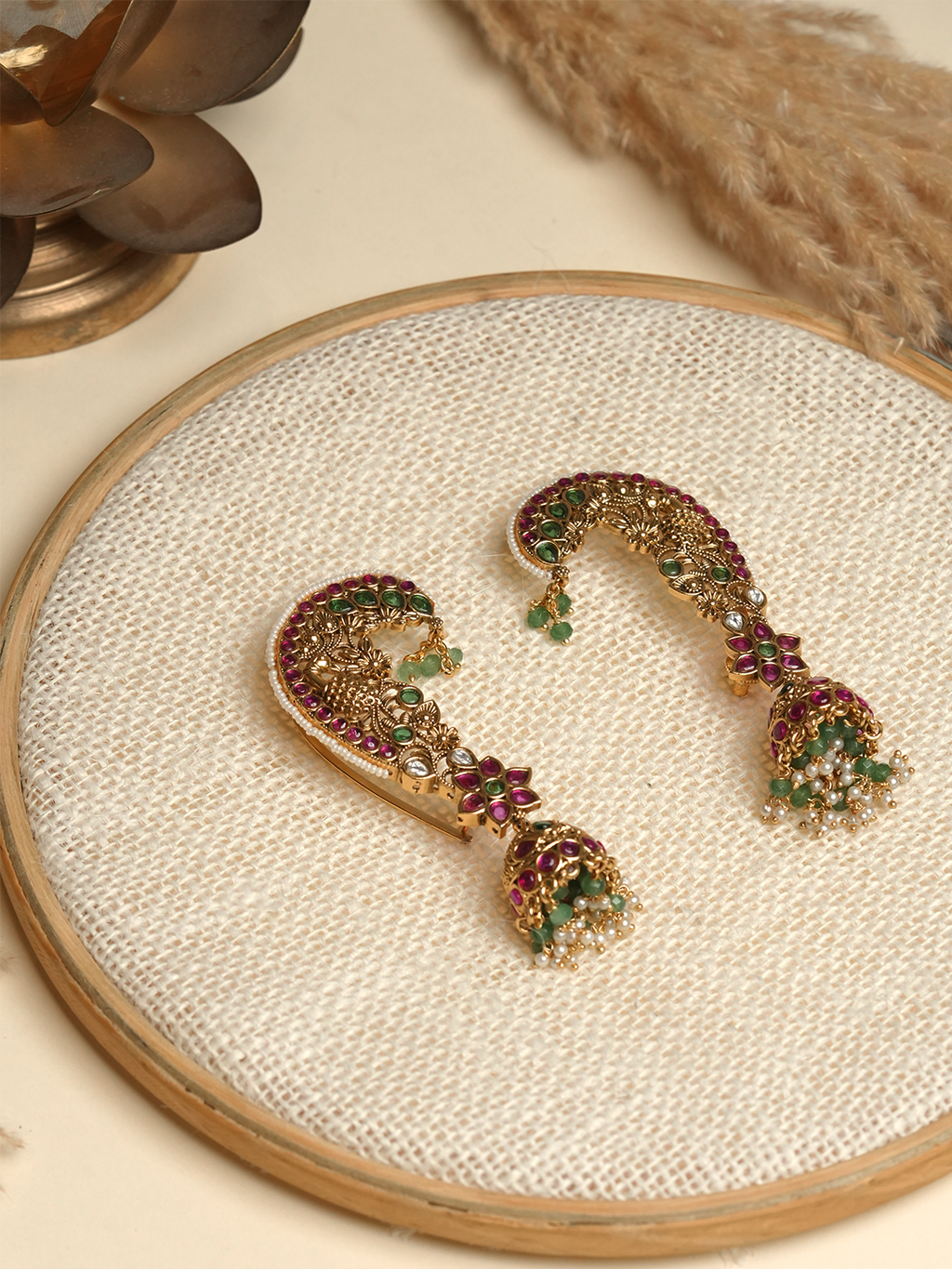 Peacock Design Jadau Earrings