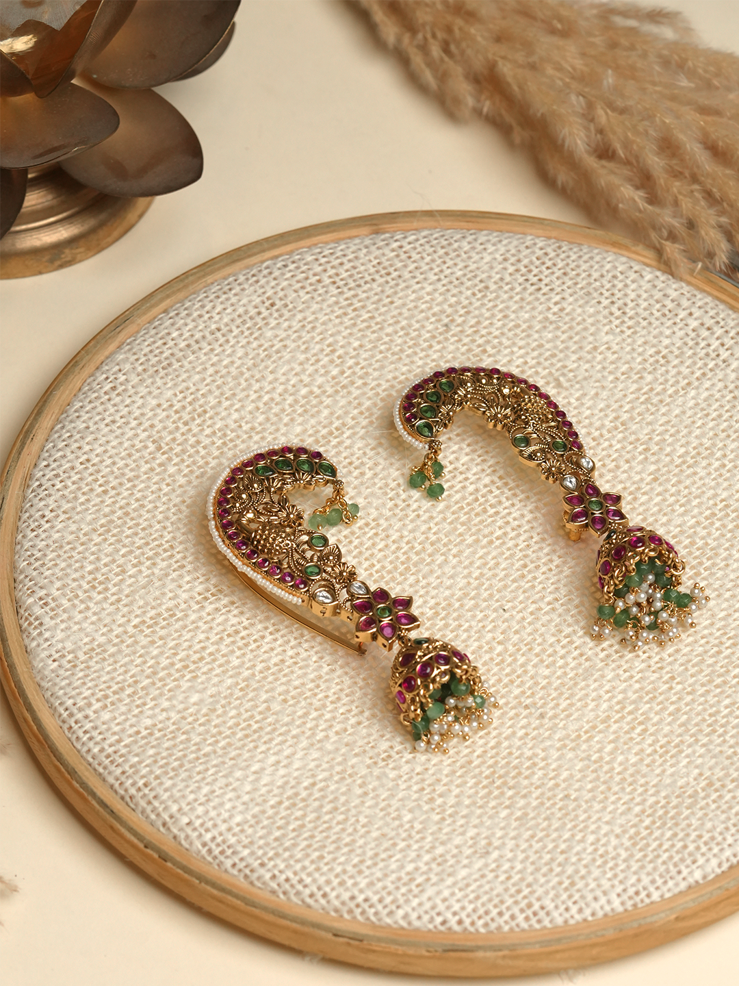 Peacock Design Jadau Earrings
