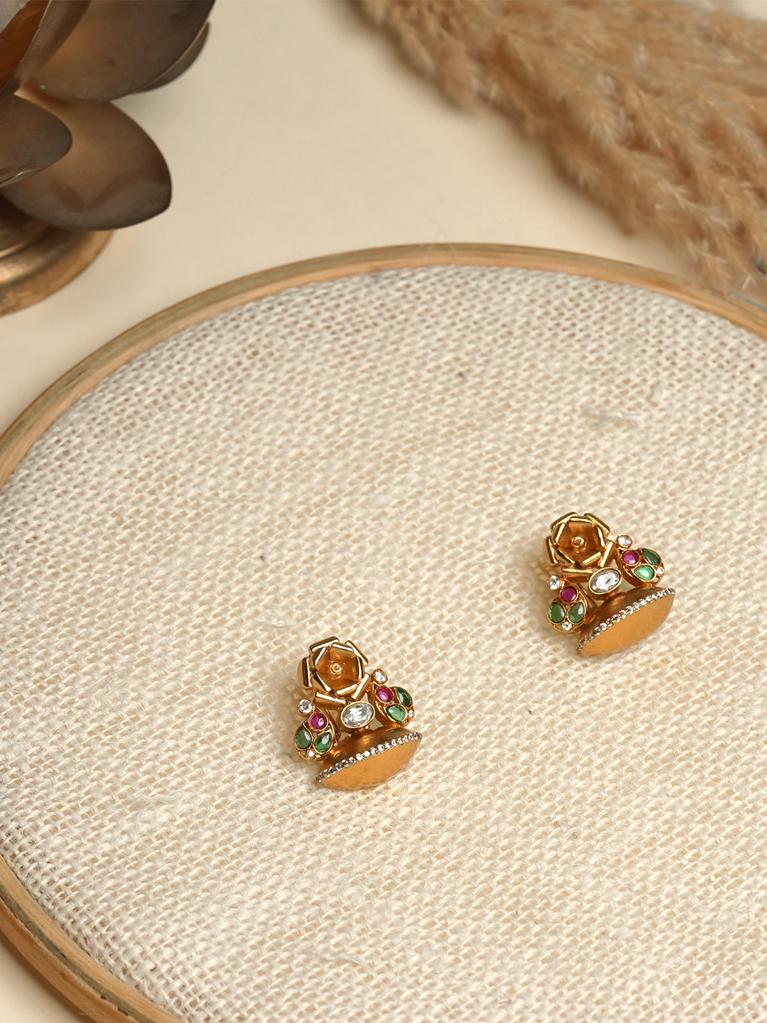 Designer Rose Shaped Earrings