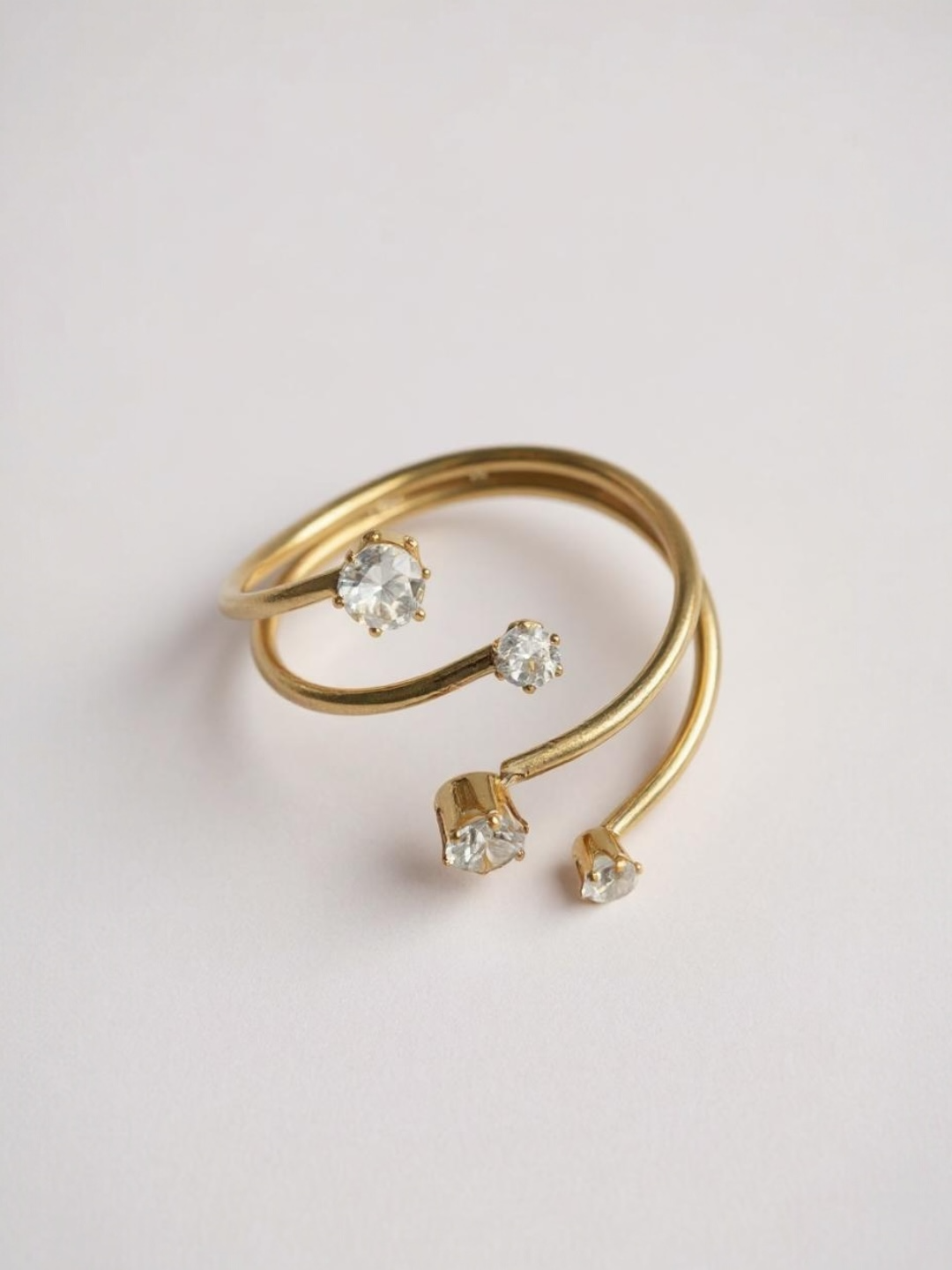 Gold Zircon Open Size Ring