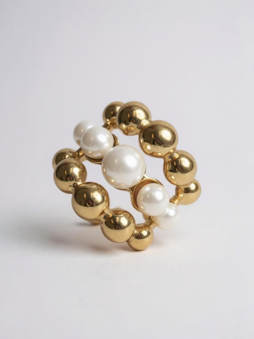 Pearl Ball Layered Ring