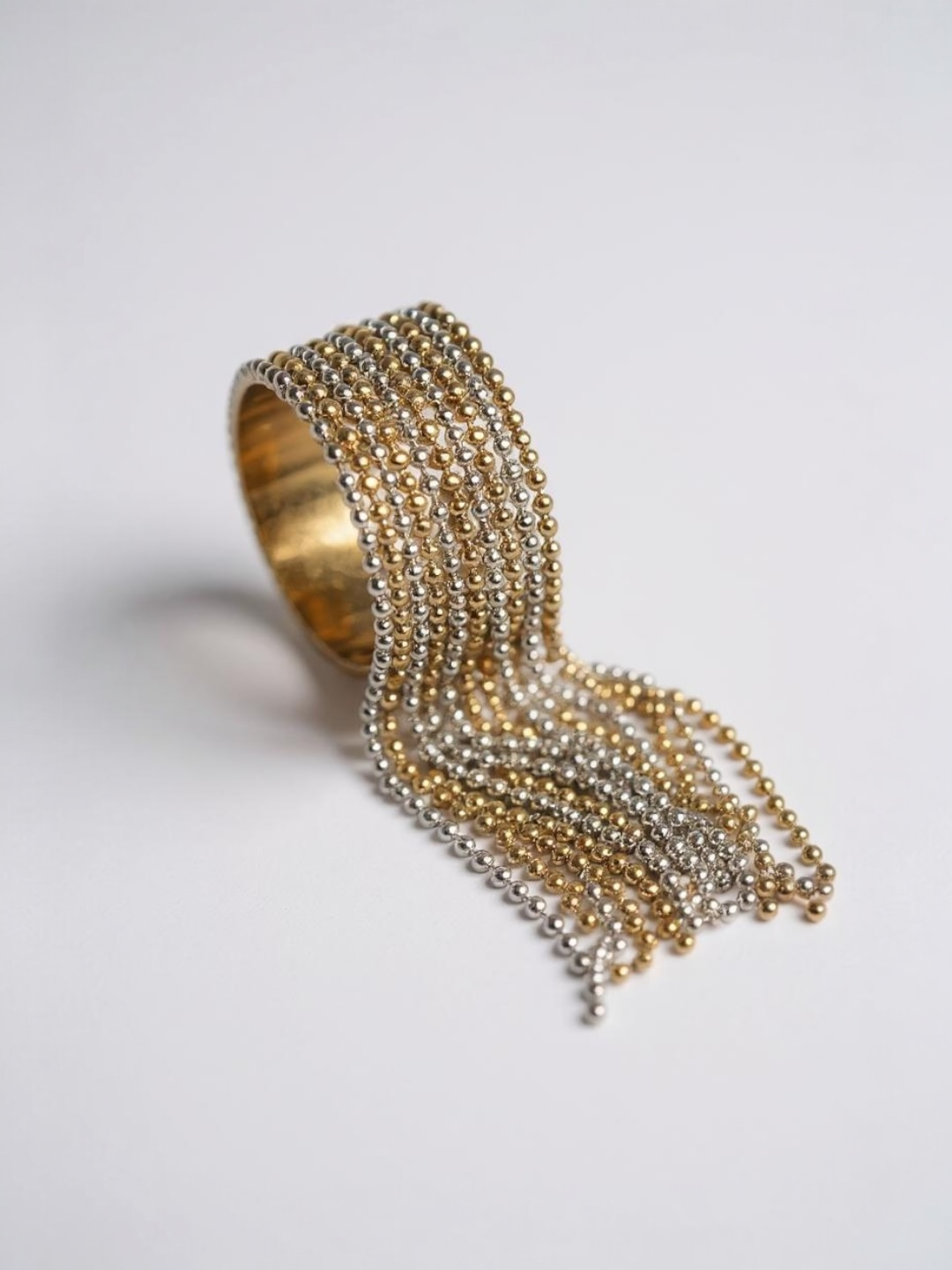 Stainless Steel Chain Tassel Finger Ring