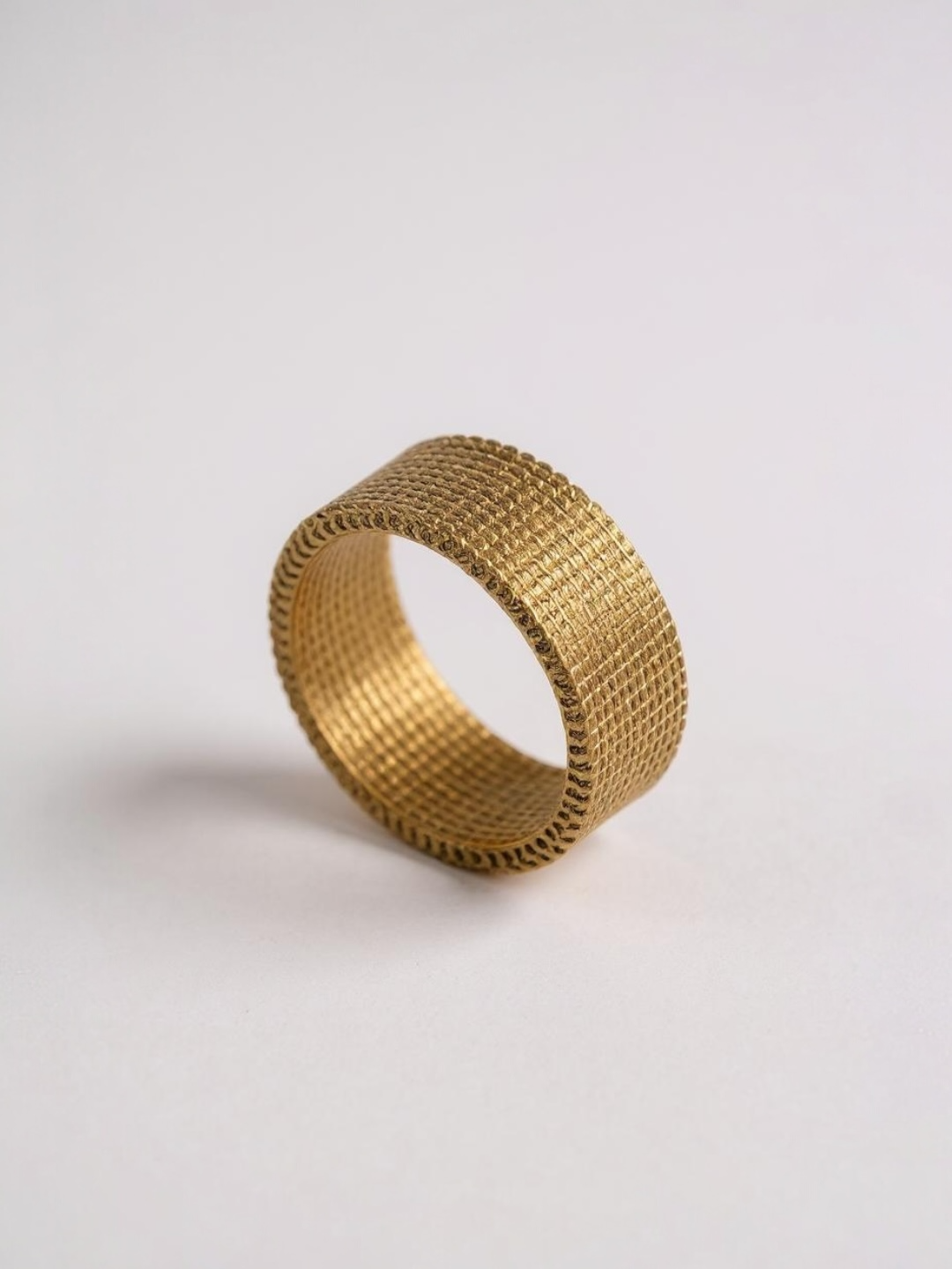 18K Gold Plated 8mm Wide Mesh Finger Ring