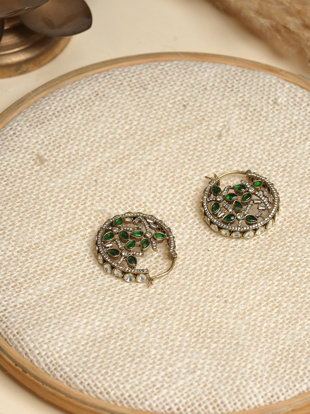 Round Mehendi Polish Earrings