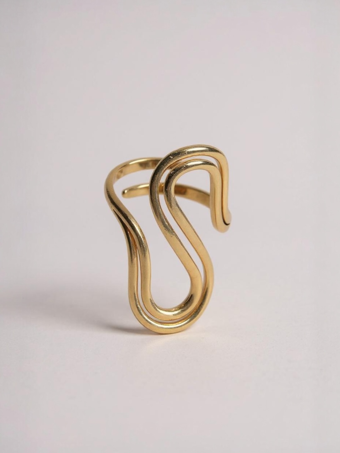 Double Layer S Shaped Open Ring