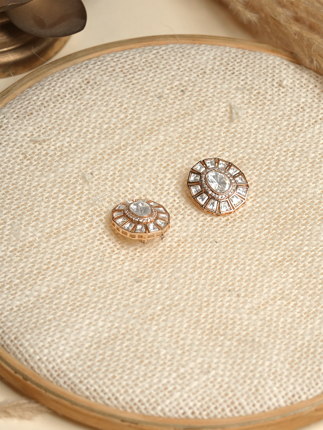 Shiny Kundan Studs