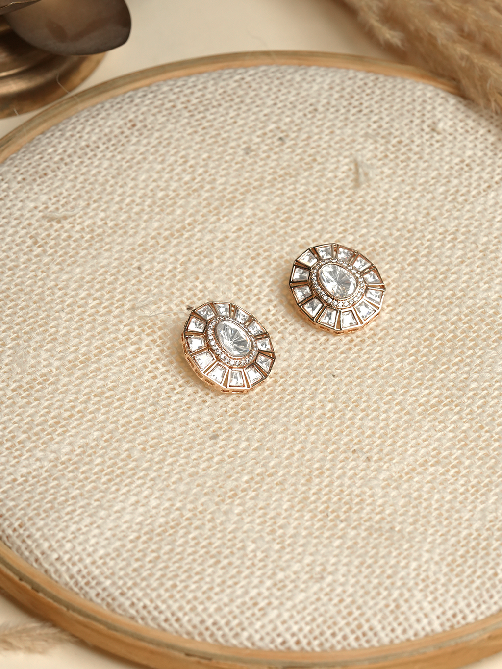 Shiny Kundan Studs