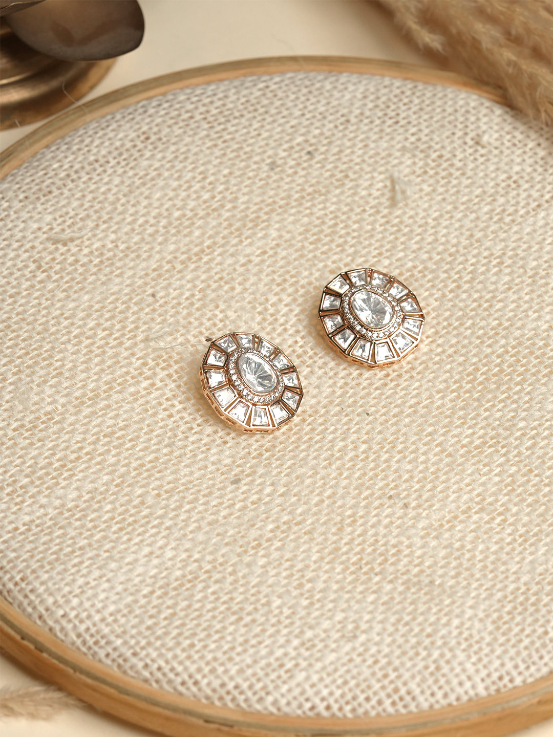 Shiny Kundan Studs