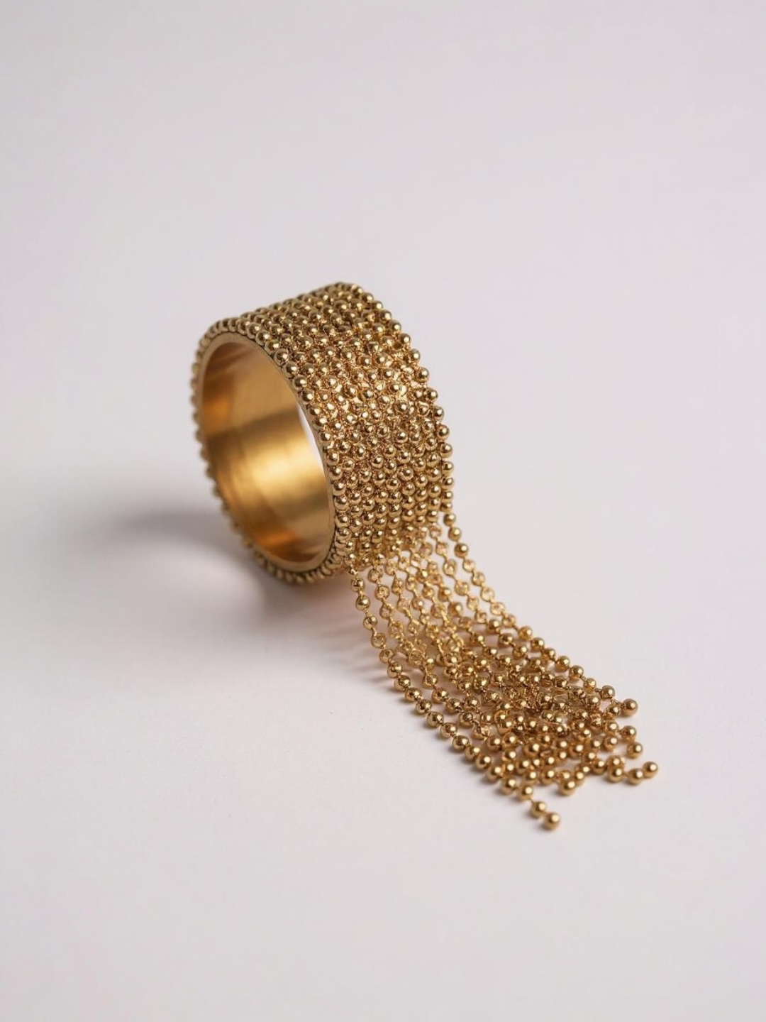 Stainless Steel Chain Tassel Finger Ring