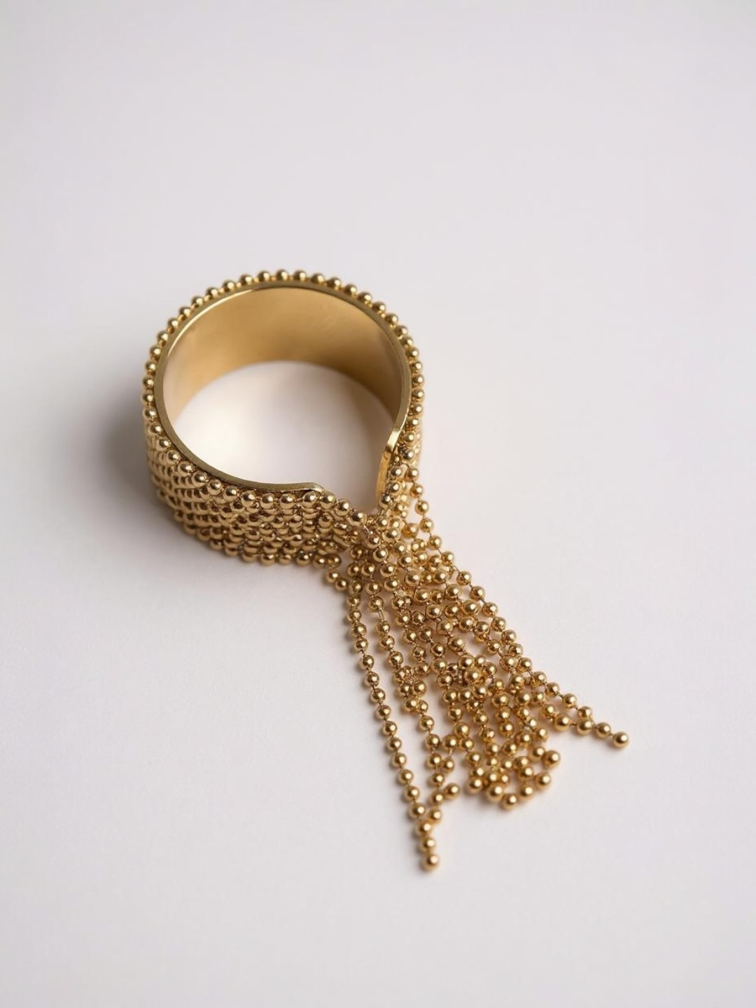 Stainless Steel Chain Tassel Finger Ring