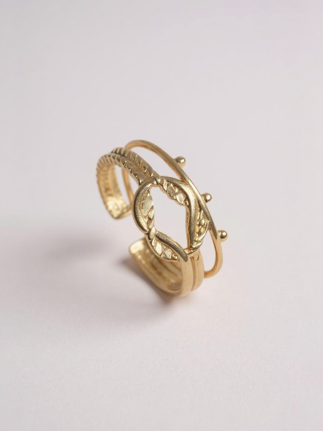 Textured Twisted Adjustable Open Ring