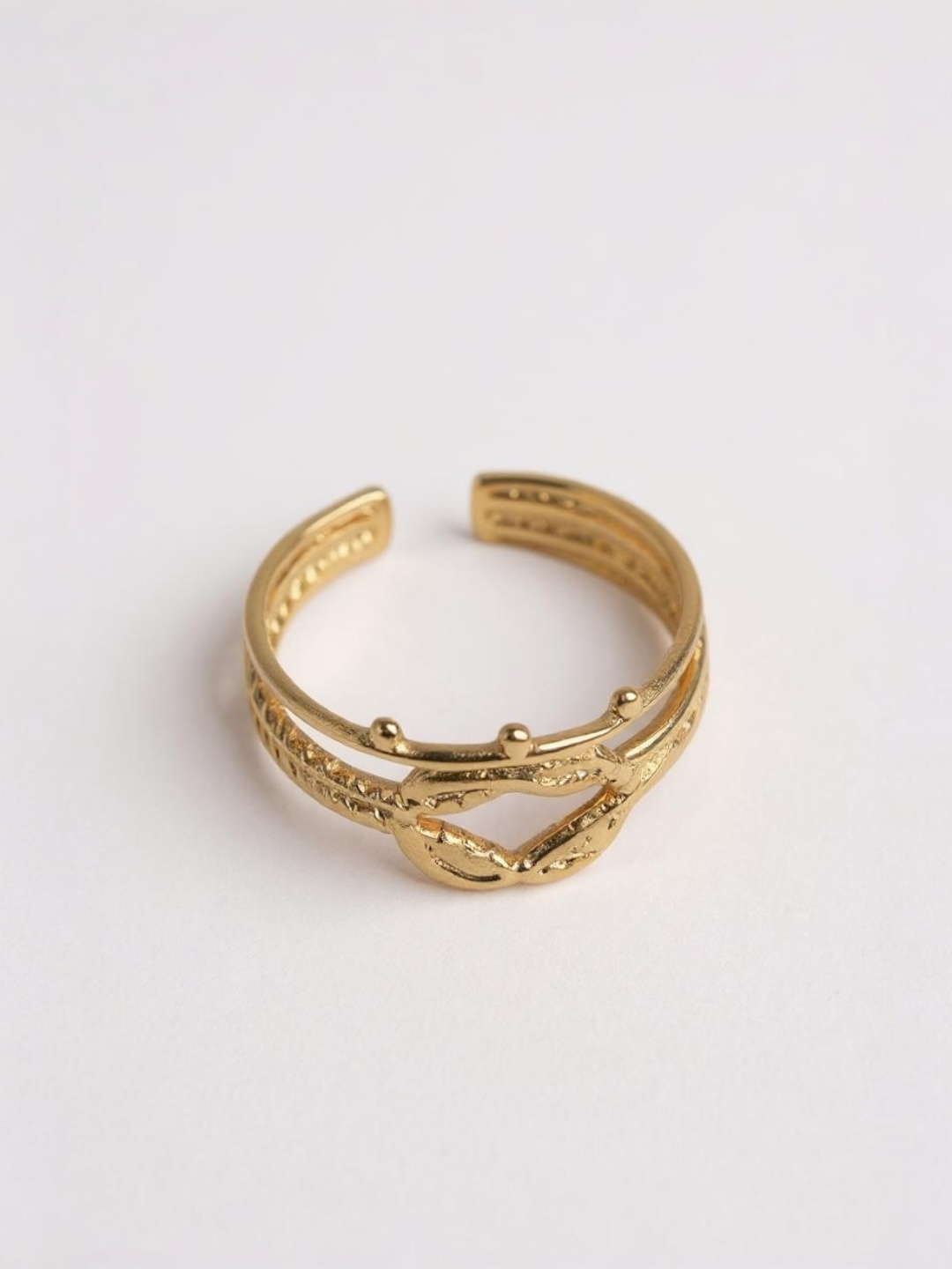 Textured Twisted Adjustable Open Ring