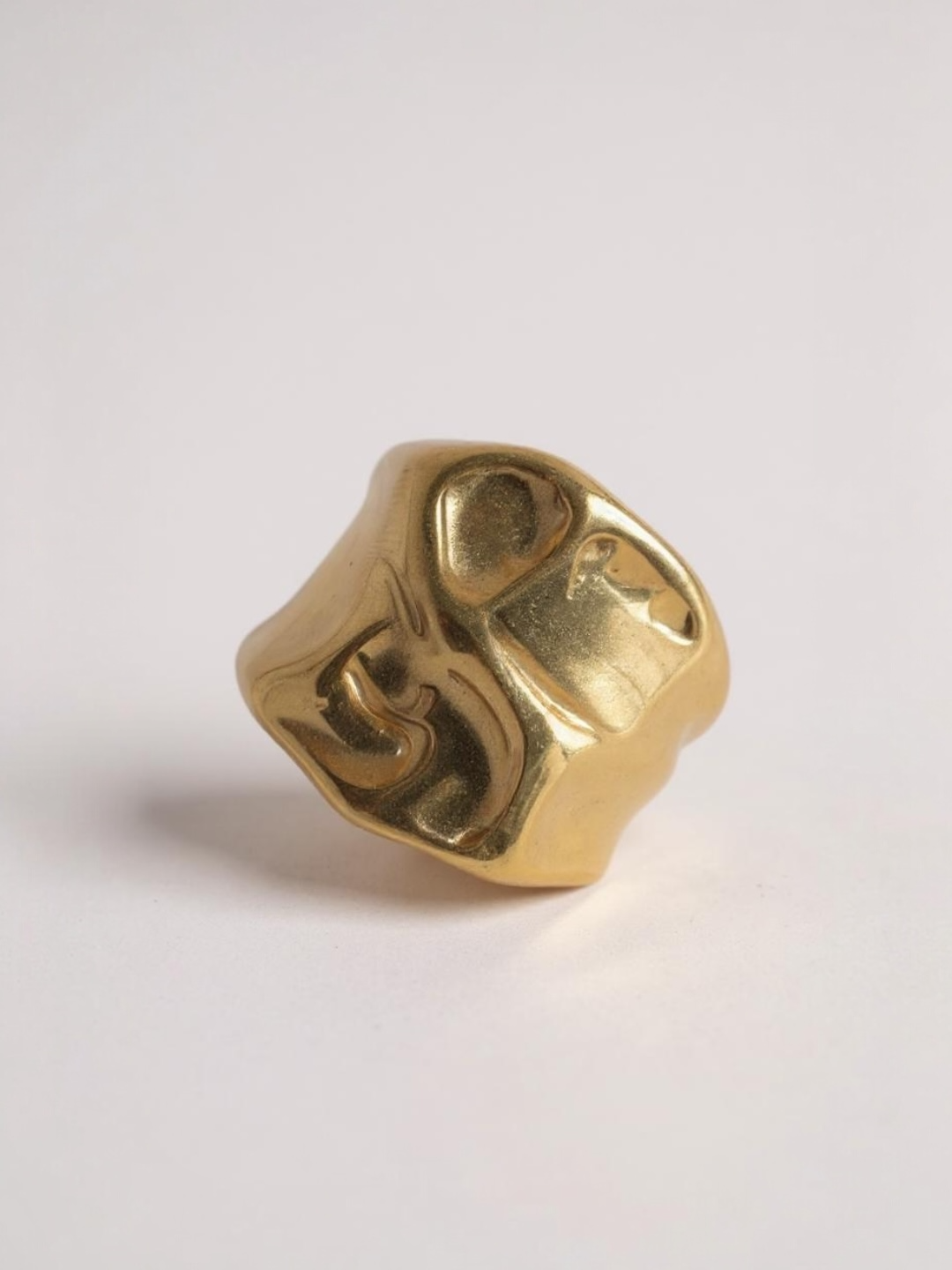 Gold Polish Statement Open Ring