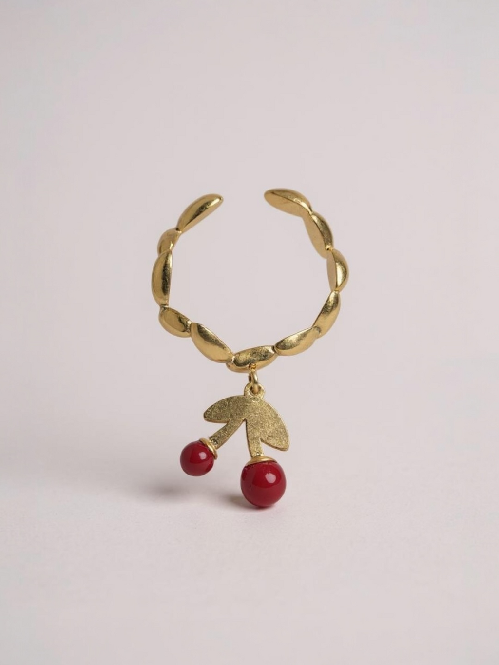 Cherry Drop Open Ring