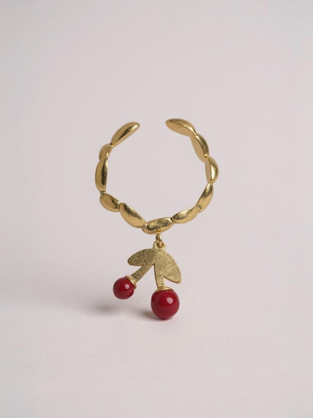 Cherry Drop Open Ring