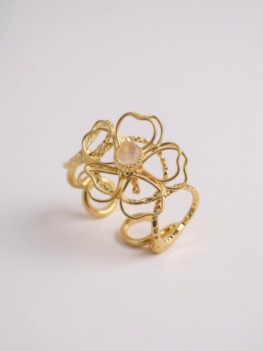 Open Adjustable Flower Ring