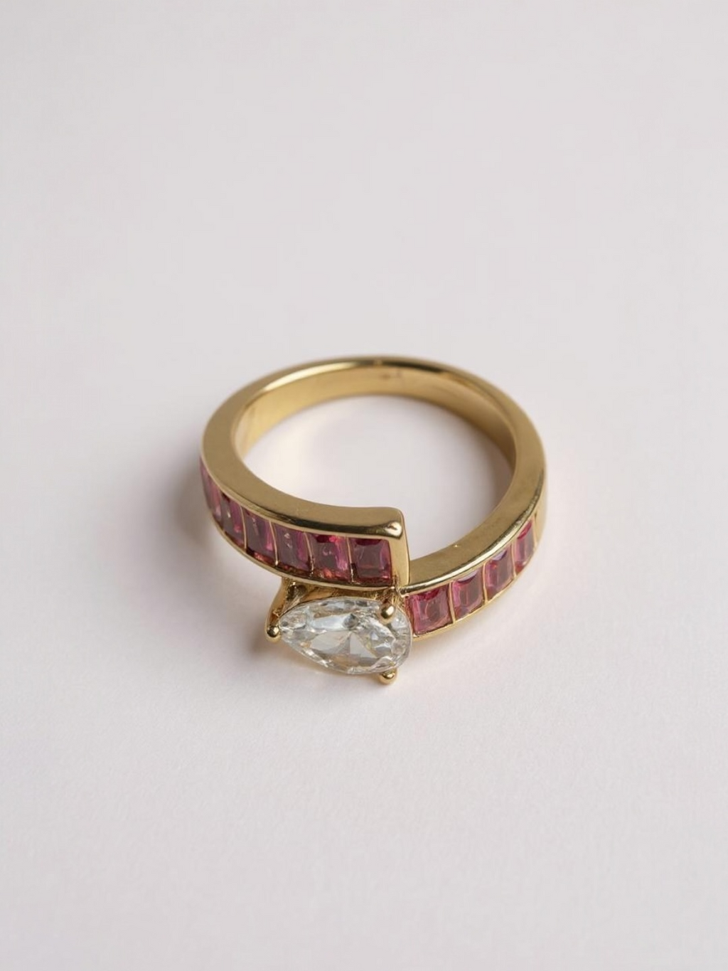 High-Grade Colorful Cubic Zirconia Ring