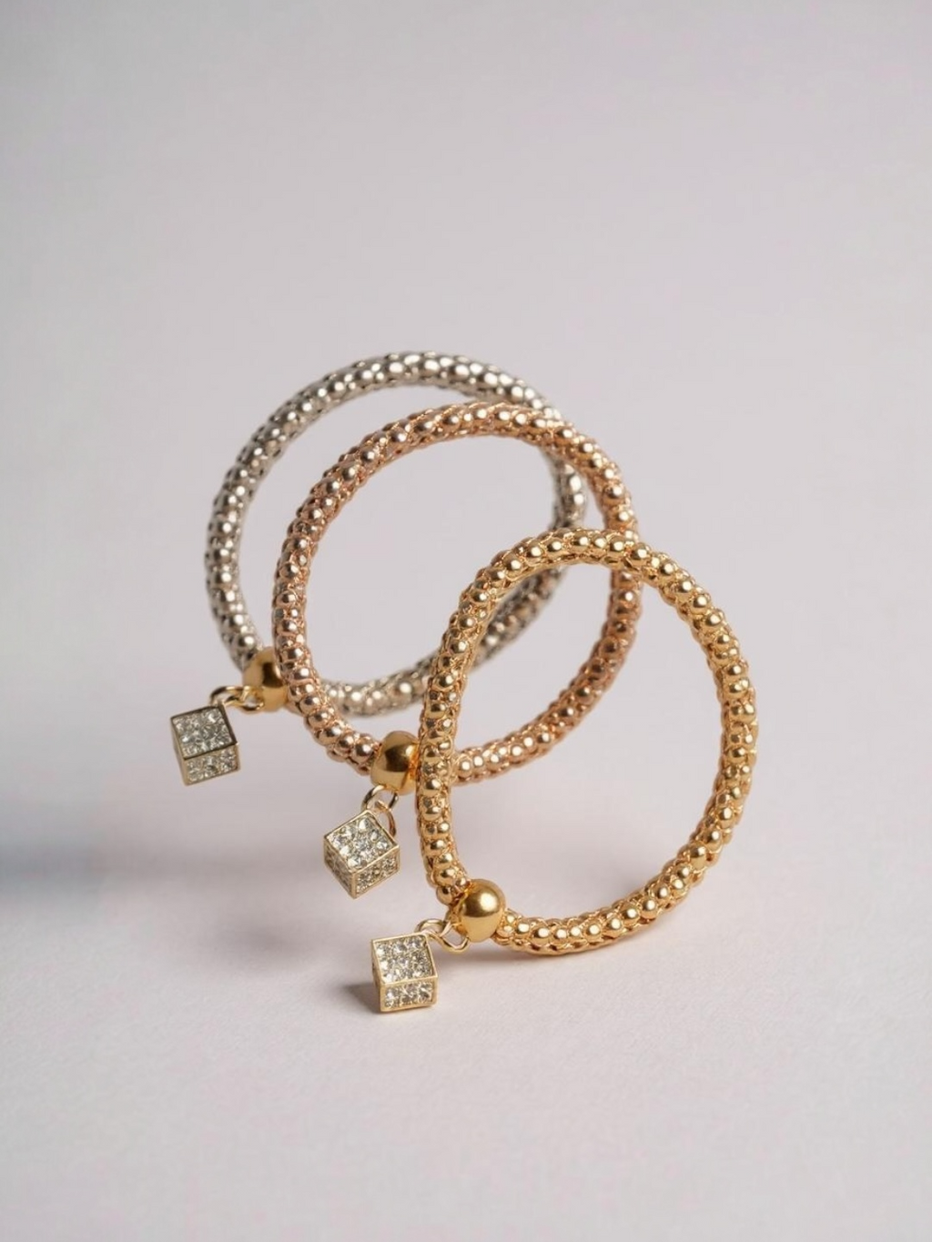 Cube Charm Bracelet Set