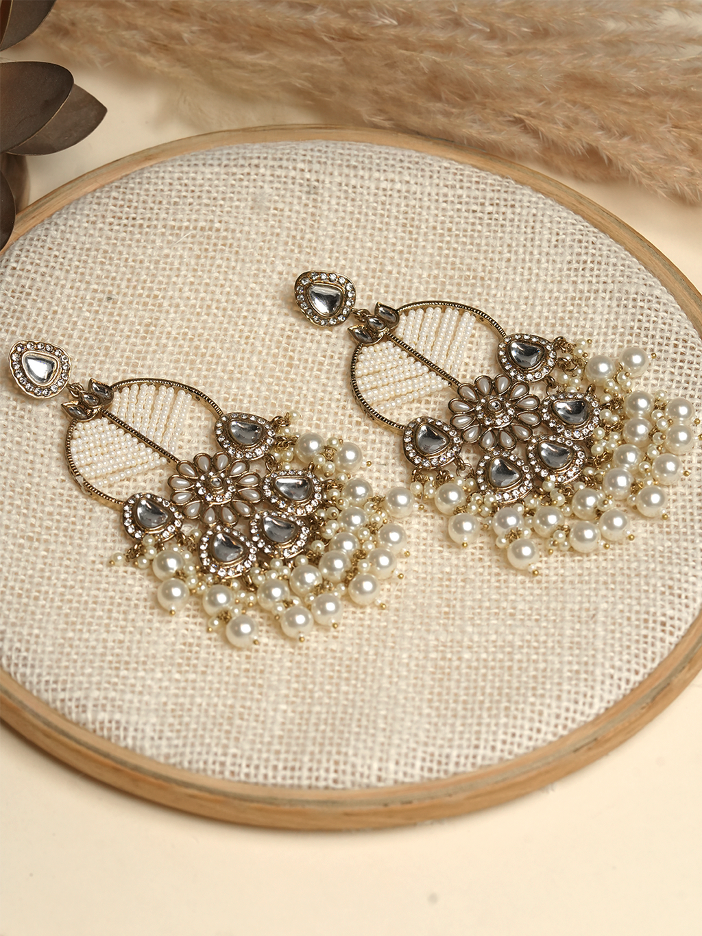 Designer Heavy Mehendi Polish Earrings