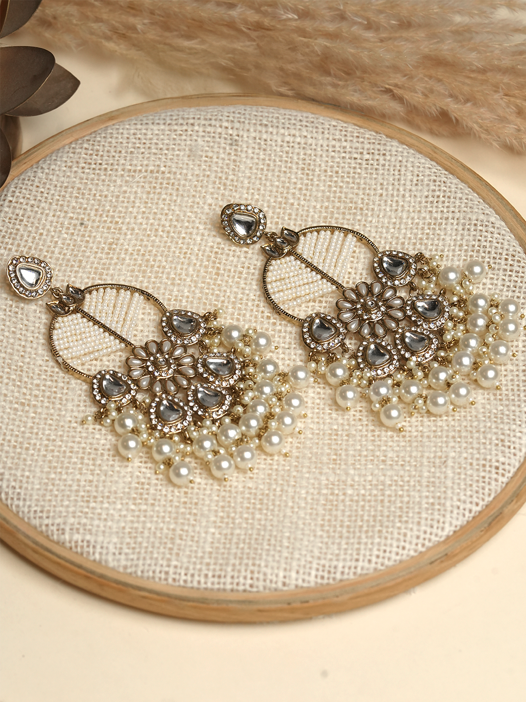 Designer Heavy Mehendi Polish Earrings