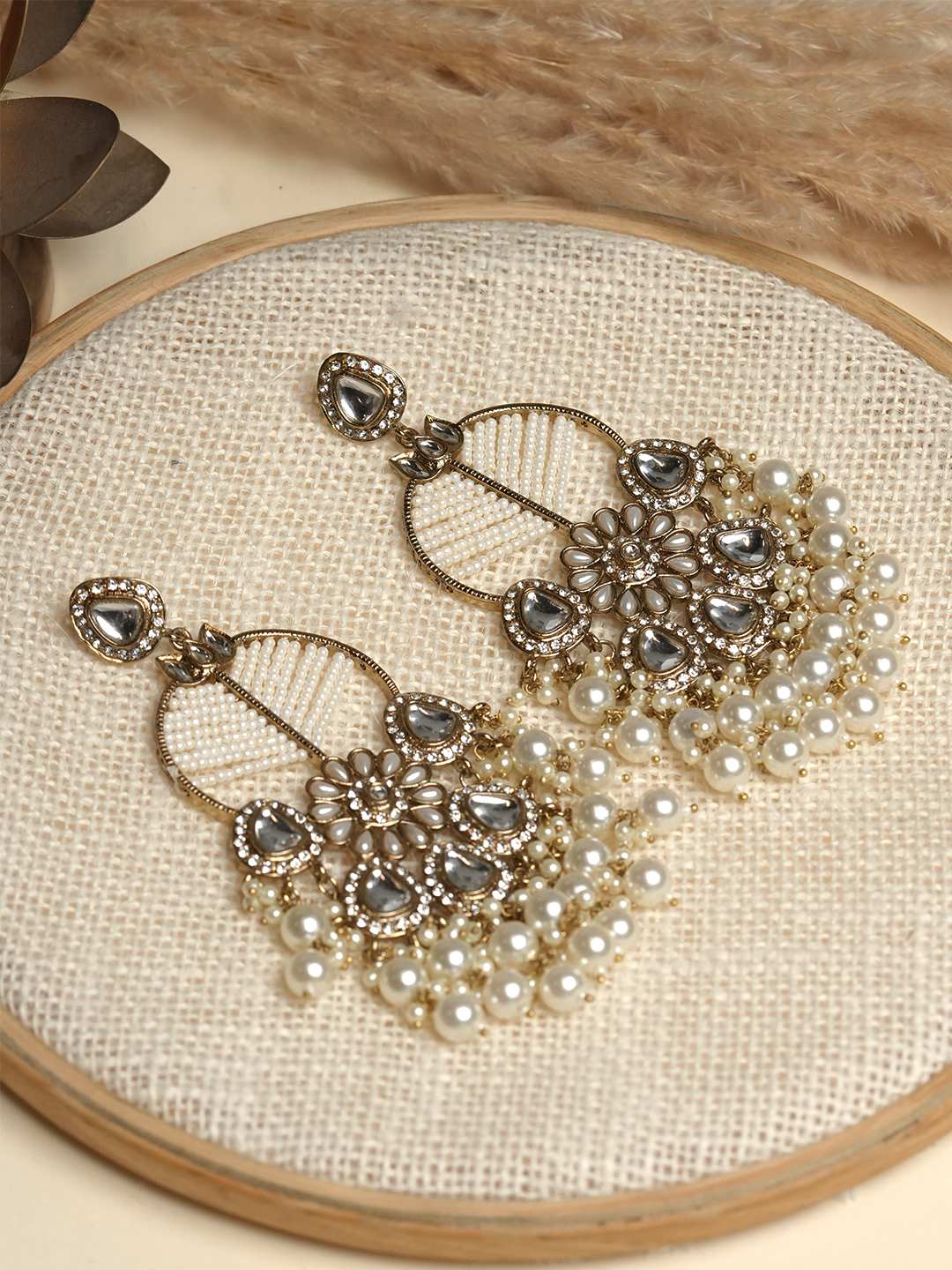 Designer Heavy Mehendi Polish Earrings