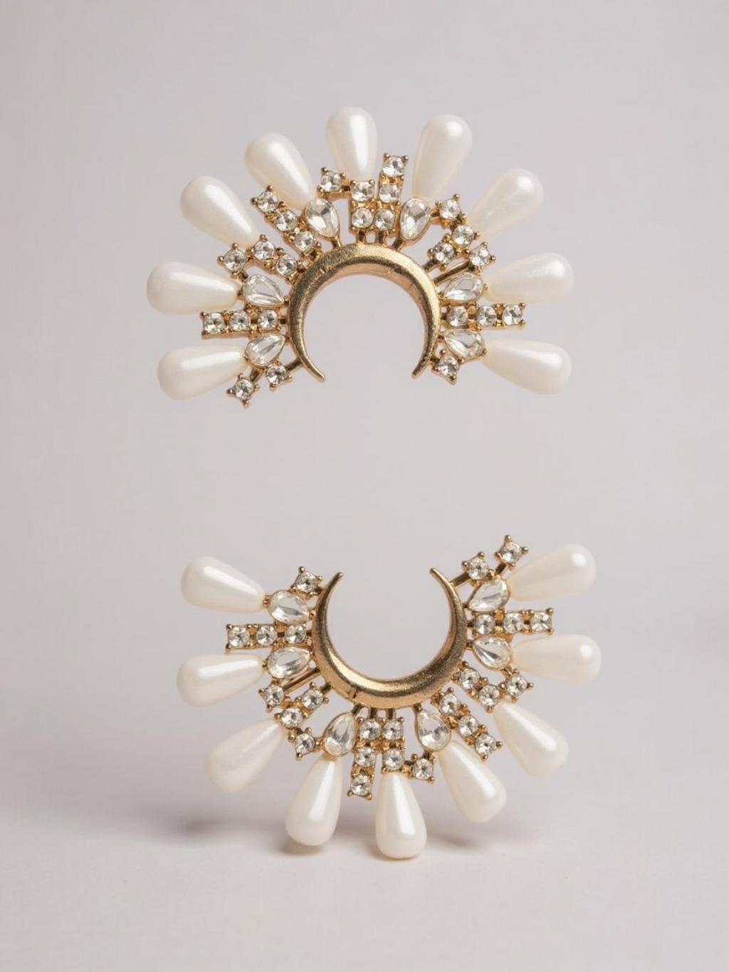 Half Moon Flower Earrings