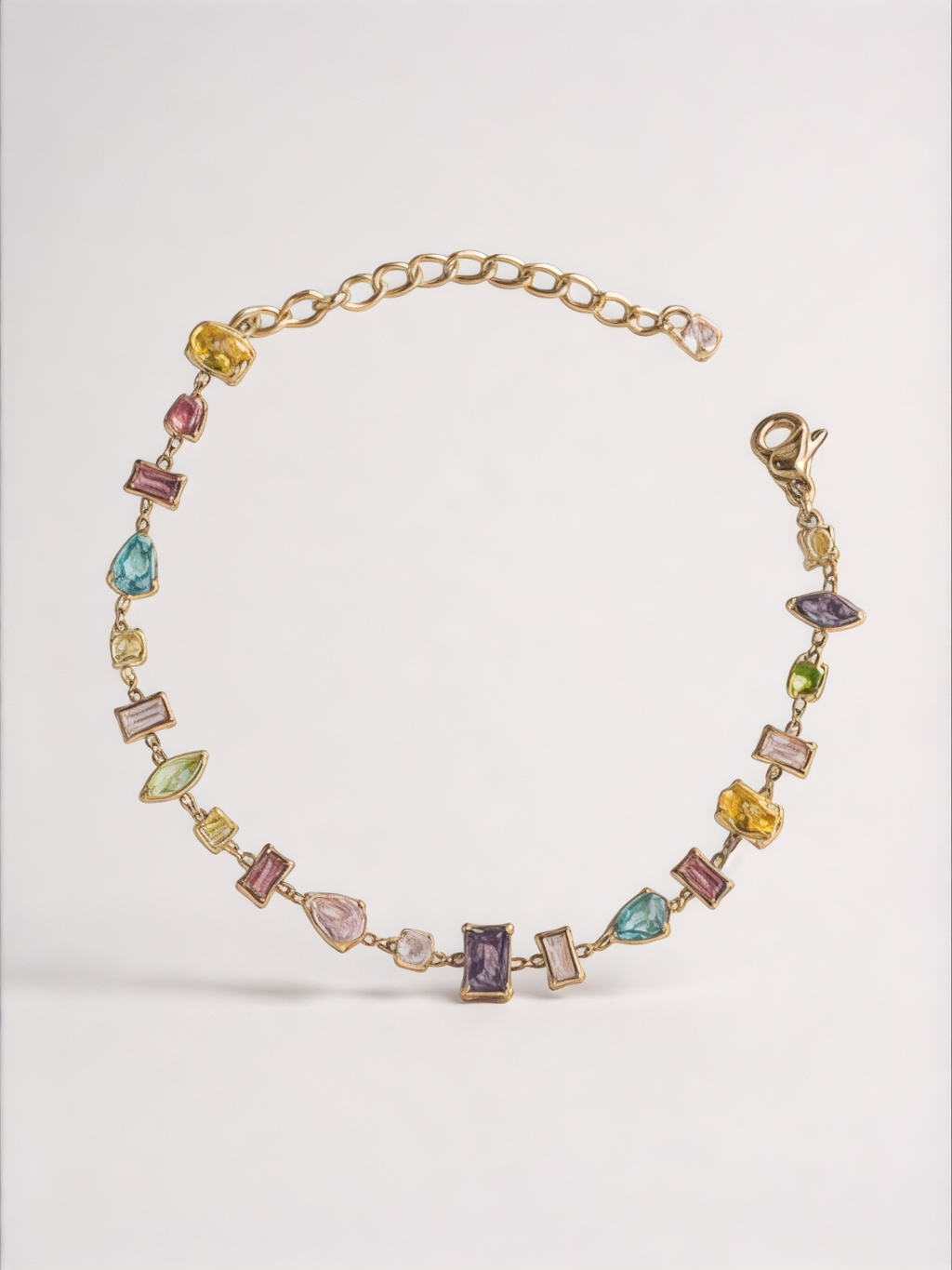 Colorful Cubic Zircon Chain Bracelet