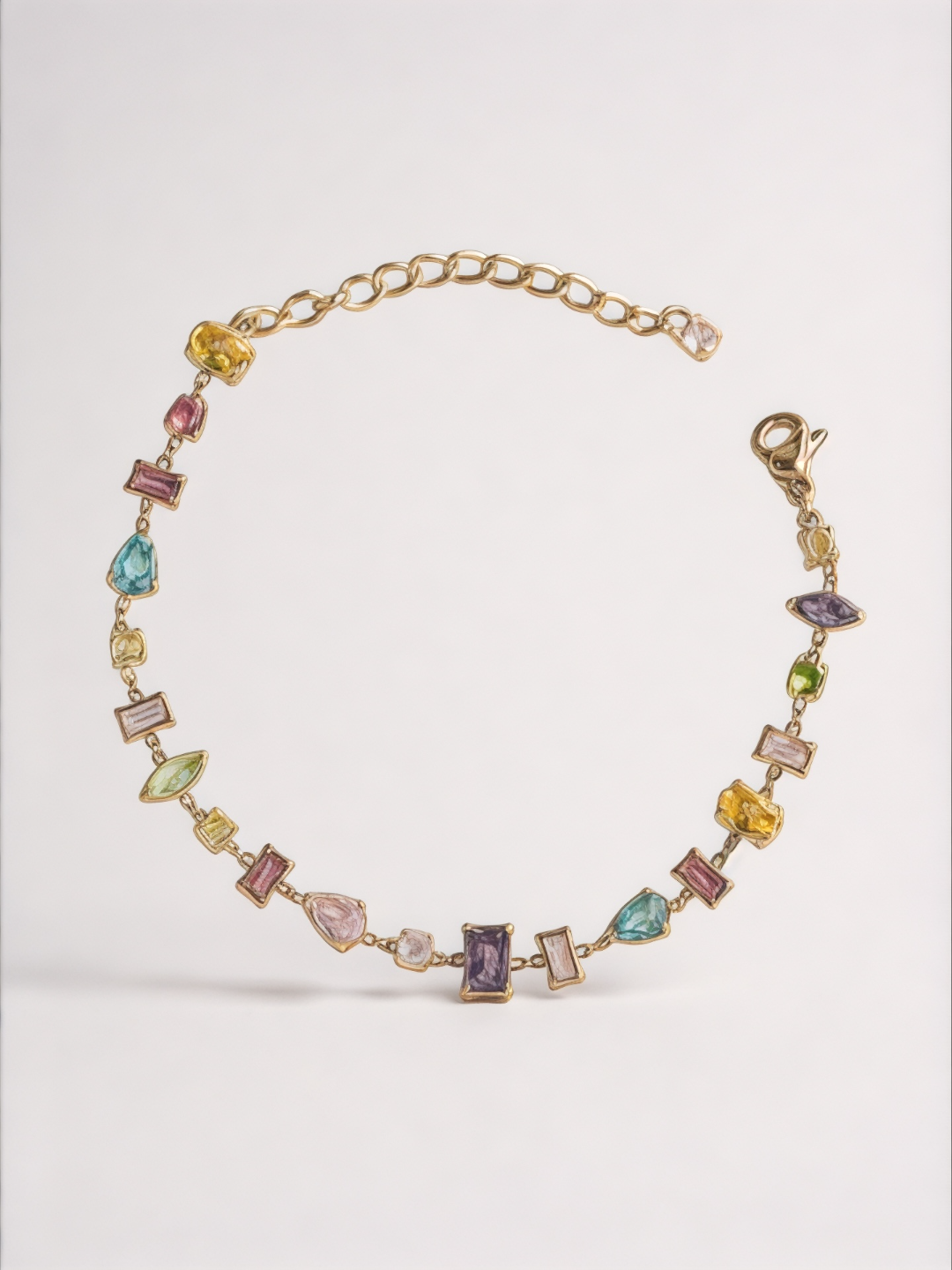 Colorful Cubic Zircon Chain Bracelet