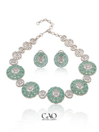 Aqua Rosette Necklace