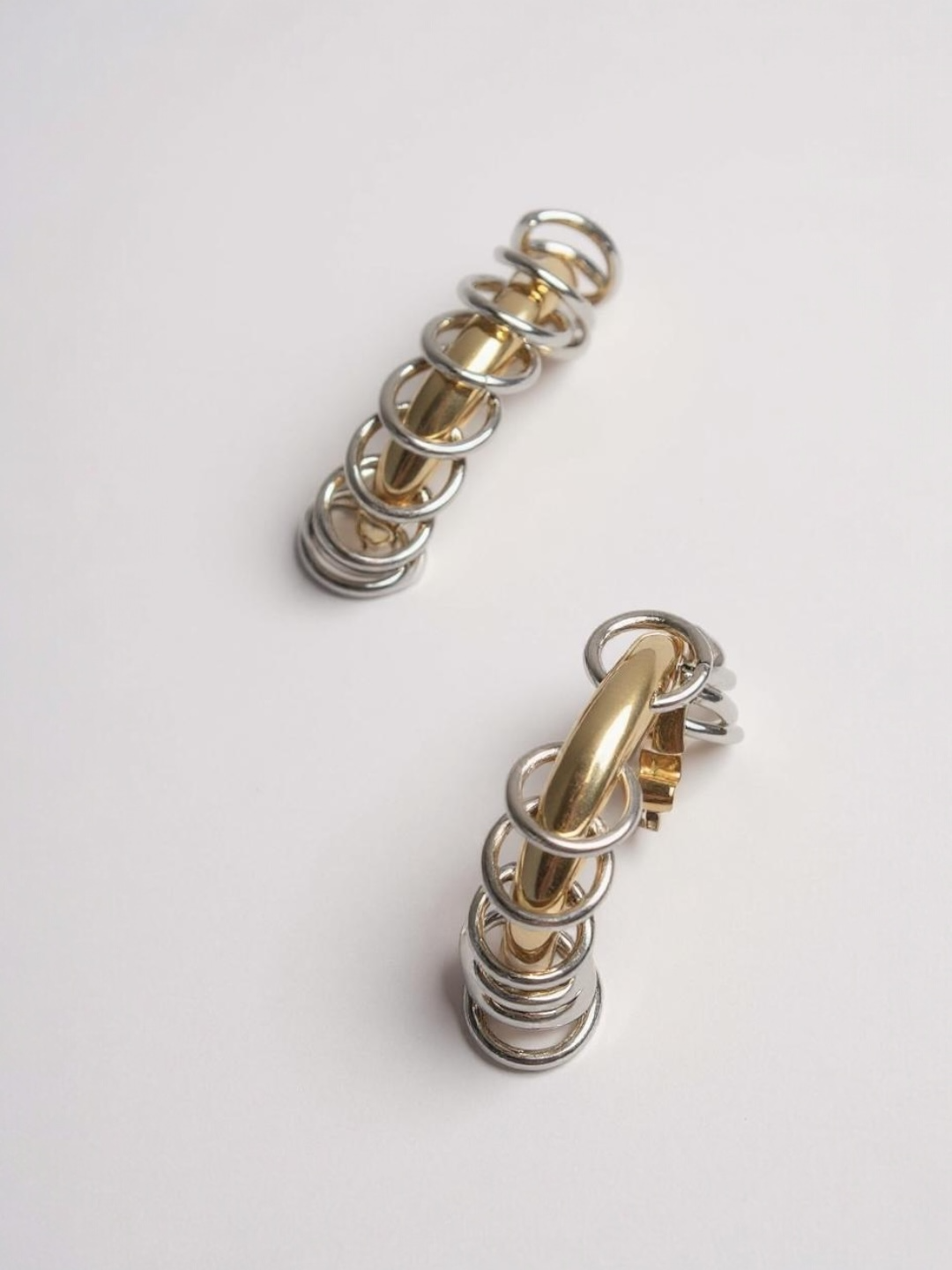 C Shaped Small Circle Mixed Color Earrings