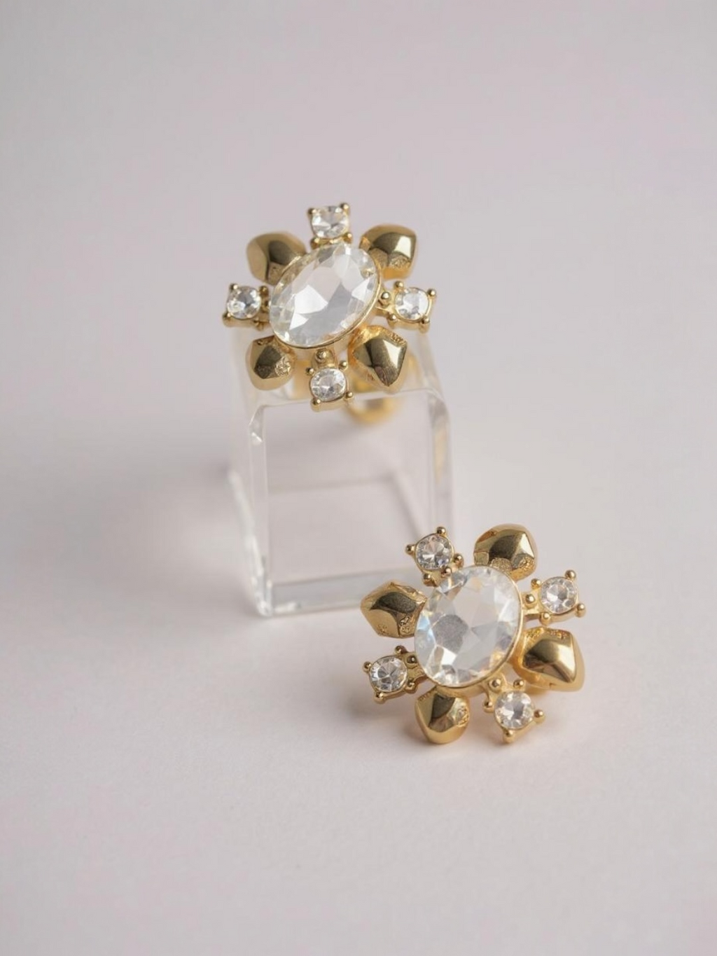 Rhombic Oval Big Cubic Zircon Stud Earring