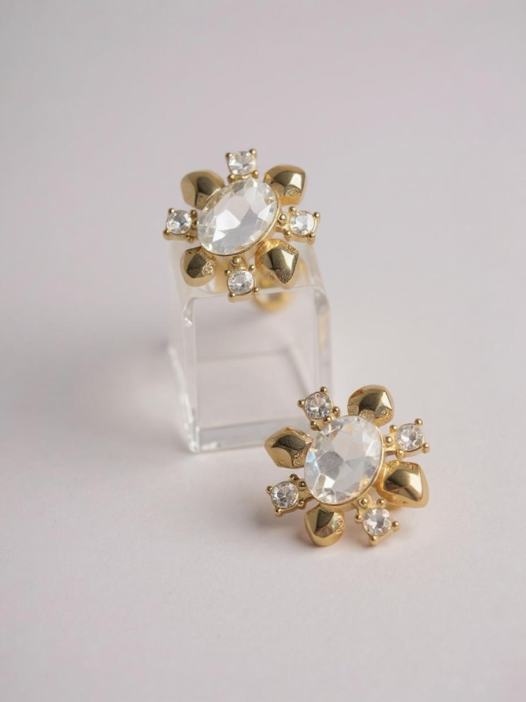 Rhombic Oval Big Cubic Zircon Stud Earring