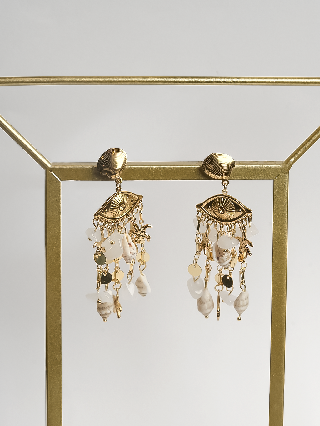 Ocean Style Shell Conch Starfish Dangle Earrings